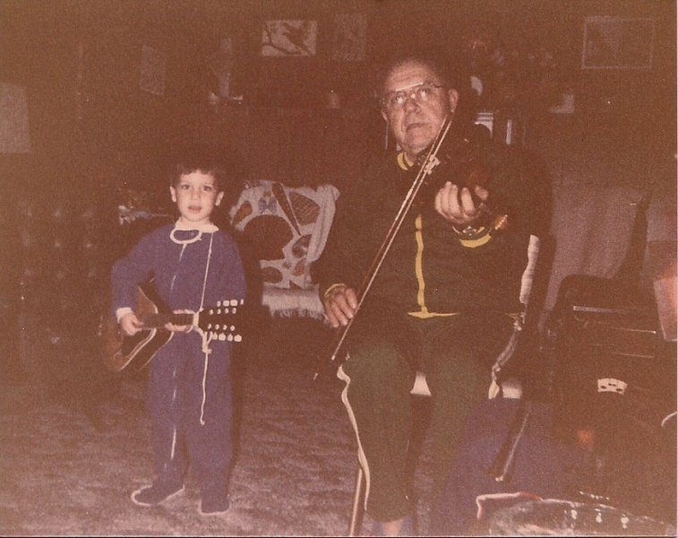 Carter with Grandpa Z winter 1984